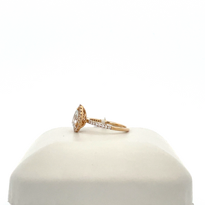 Lady's 14k Yellow Gold Engagement Ring with Pear Center - ECO-BRILLIANCE