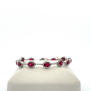 18k White Gold Ruby Bracelet