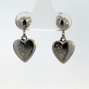 Sterling Sivler Heart W/Rose Earrings