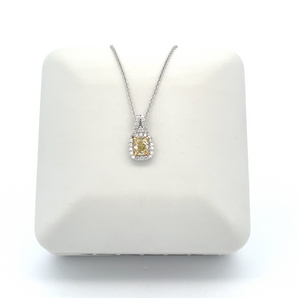 18k White Gold Yellow Diamond Necklace