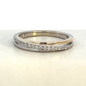 14KT White-Yellow Gold Fashion Diamond Ring  .13CTTW