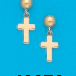 Gold Plated Cross Drop Earrings