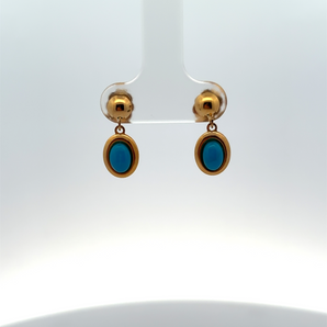 Gold Plated Turquoise Dangling Earrings