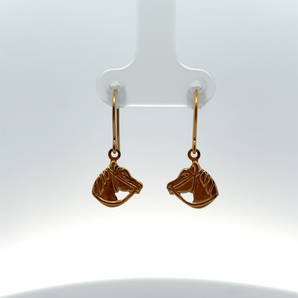 Gold Plated Horse Fishhook Earrings
