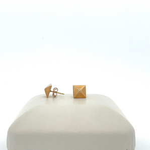 14k Yellow Gold Square Prism Earrings