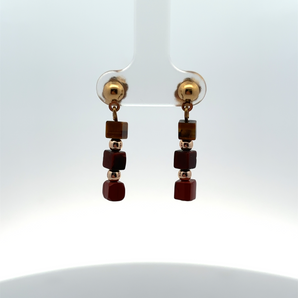 Gold Plated Genuine Multi Dangling Earrings