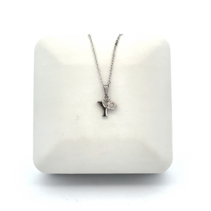 Sterling Silver 15in Initial Necklace - Y