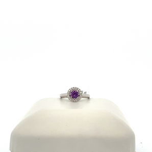 14k White Gold Amethyst Ring