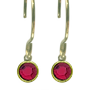 Gold Plated January Crystal Drop Earrings