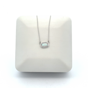 10k White Gold Opal Necklace