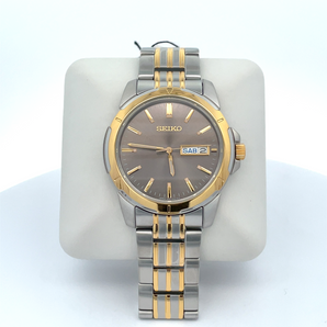 Two-Tone SEIKO Watch with Gray Dial