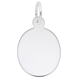 Sterling Silver Oval Disc Charm
