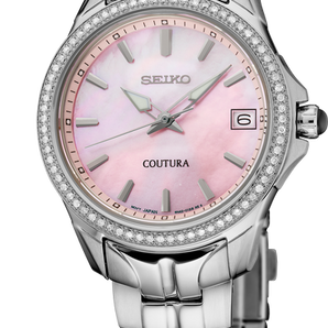 Ladies Coutura Stainless Steel Quartz Pink Dial with Diamonds