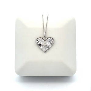 Sterling Silver Cubic Zirconia Heart Necklace