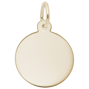 Gold Plated Petite Round Disc Charm