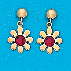 Gold Plated January Daisy Drop Earrings