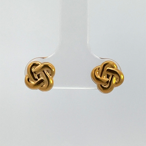 Gold Plated Love Knot Stud Earrings