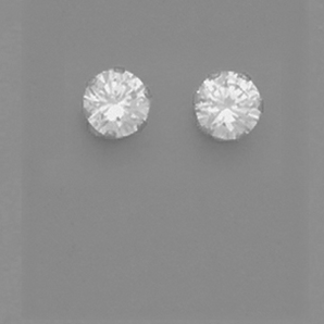 Sterling Silver 6MM CZ Stud Earrings