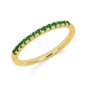 Emerald Stackable Birthstone Band In 14KT Yelow Gold