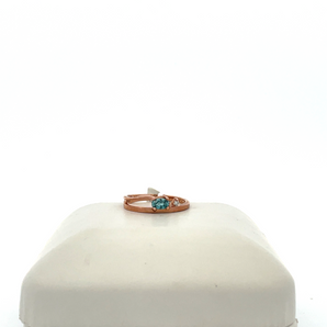 10k Rose Gold Birthstone Ring - Blue Zircon