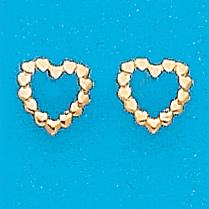 Gold Plated Open Heart Stud Earrings