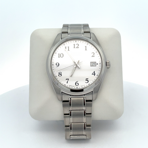 Silver SEIKO Watch with White Dial