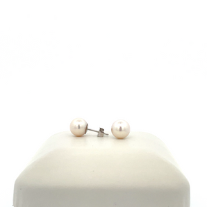 Lady's 14k White Gold Pearl Earrings