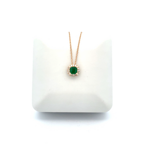 14k Yellow Gold Emerald Necklace
