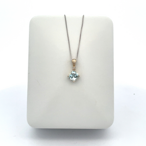 14k Yellow Gold Aquamarine Necklace