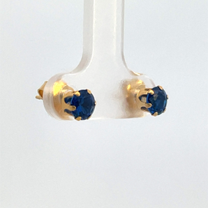 Gold Plated 5MM Blue Stud Earrings