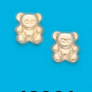 Gold Plated Teddy Bear Stud Earrings