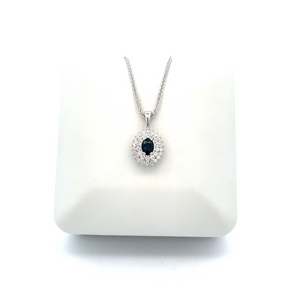 14k White Gold Sapphire Necklace