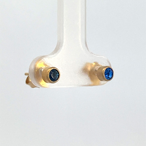 Gold Plated Bezel Set September Earrings