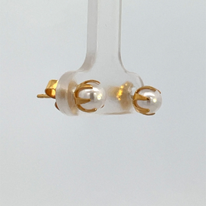 Gold Plated 5MM Simulated Pearl Stud Earrings