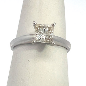 14K White Gold Princess Cut Diamond Engagement Ring