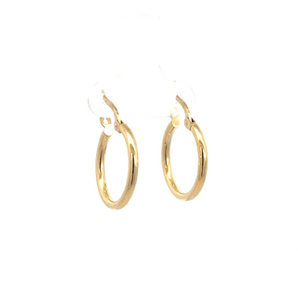 14K Yellow Gold 2mmx15mm Hoop Earrings