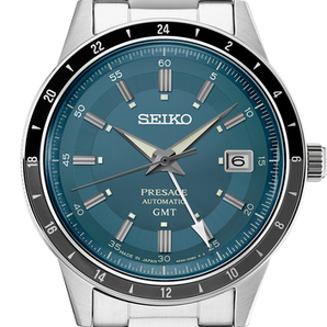 Mens Silver SEIKO Watch with Blue Dial