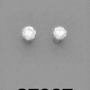 Sterling Silver 4MM CZ Stud Earrings