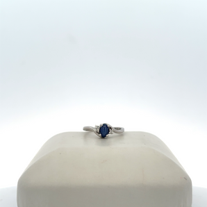 10k White Gold Blue Star Ring