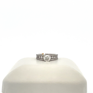 White 14 Karat Engagement Ring with Round Center