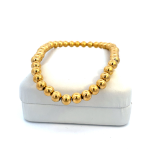 Stainless Steel Gold Plated 6MM Beaded 7.75 Inches
