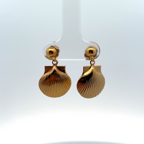 Gold Plated Shell Dangling Earrings