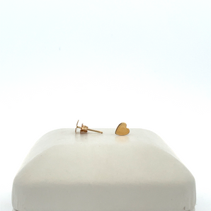 14k Yellow Gold Heart Stud Earrings