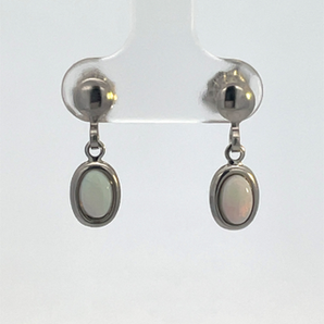 Sterling Silver Genuine Opal Earrings