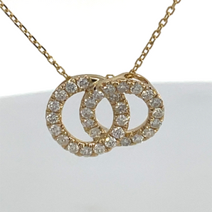 14K Yellow Gold .40CTS Diamond Intertwined Pendant