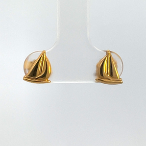 Gold Plated Sailboat Stud Earrings