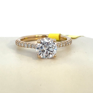 14K Yellow Gold .30CT Lab Grown Semi Mount Diamond Ring