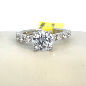 14K White 1.01CT Lab Grown Semi Mount Diamond Ring