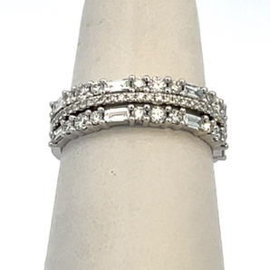 14K White Fashion Ring CTW: .88