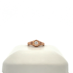 14k Rose Gold Engagement Ring with Round Center